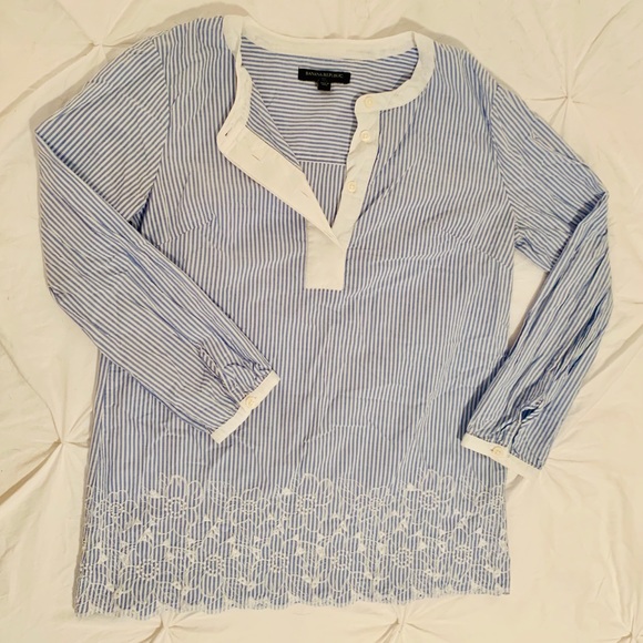 Banana Republic blue and white striped tunic - Picture 2 of 6